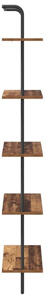 Könyvespolc 5 szintes 60 x 24 x 168 cm Szerelt fa Öreg fa