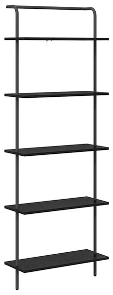 Könyvespolc 5 szintes 60 x 24 x 168 cm Szerelt fa Fekete tölgy
