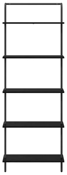 Könyvespolc 5 szintes 60 x 24 x 168 cm Szerelt fa Fekete tölgy