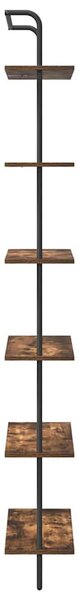 Könyvespolc 6 szintes 60 x 24 x 203 cm Szerelt fa Füstölt tölgy