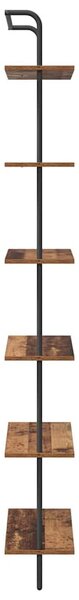 Könyvespolc 6 szintes 60 x 24 x 203 cm Szerelt fa Öreg fa