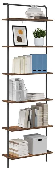 Könyvespolc 6 szintes 60 x 24 x 203 cm Szerelt fa Füstölt tölgy
