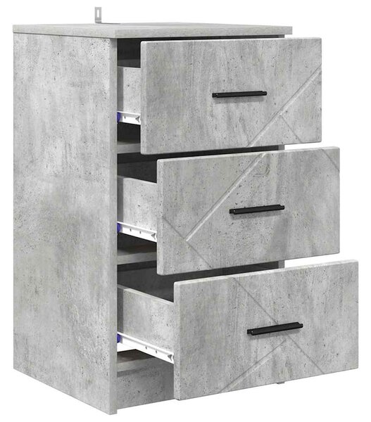 Éjjeliszekrény Beton szürke 38 x 38 x 66 cm Szerelt fa