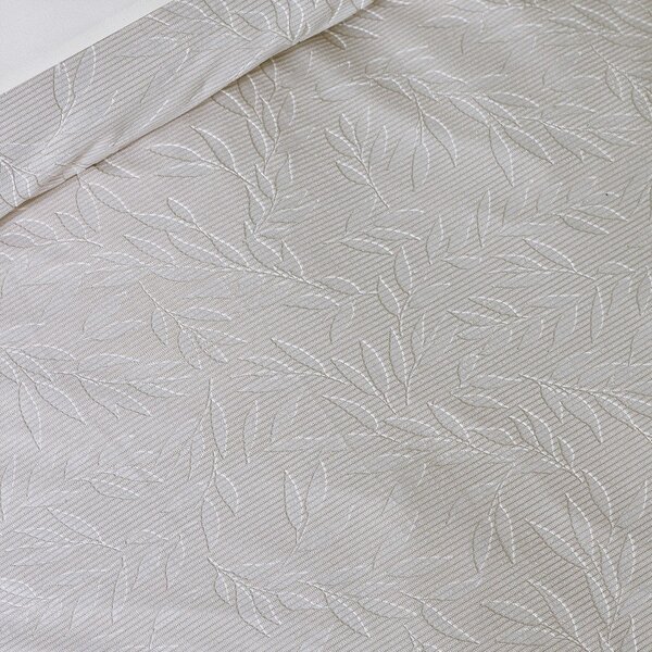 Szürkésbézs kétszemélyes jacquard ágyneműhuzat 200x200 cm Corded Leaves – Catherine Lansfield