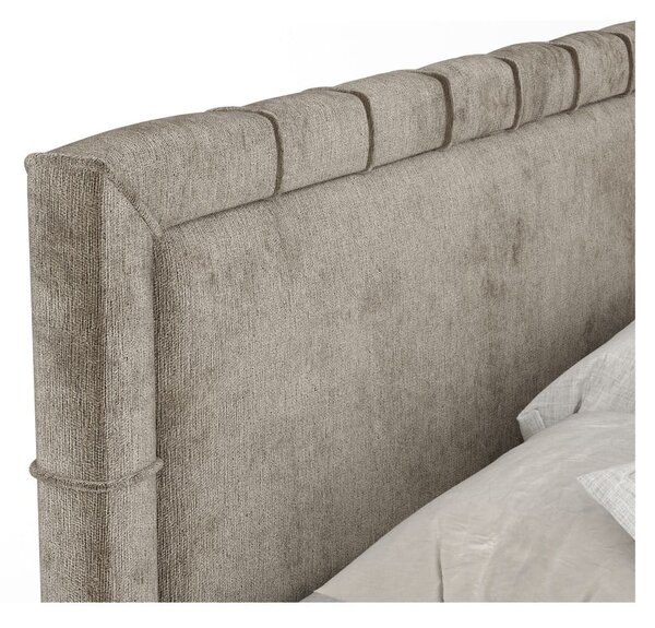 Bézs ágyneműtartós boxspring ágy 180x200 cm Voyage – Maison de Rêve