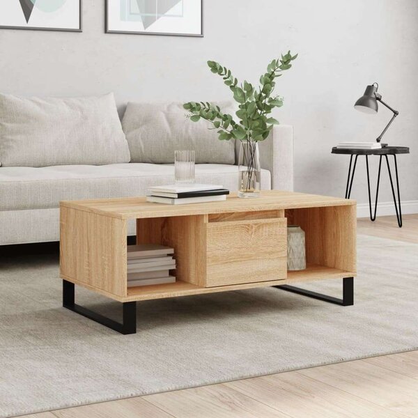 VidaXL sonoma tölgy színű szerelt fa dohányzóasztal 90 x 50 x 36,5 cm