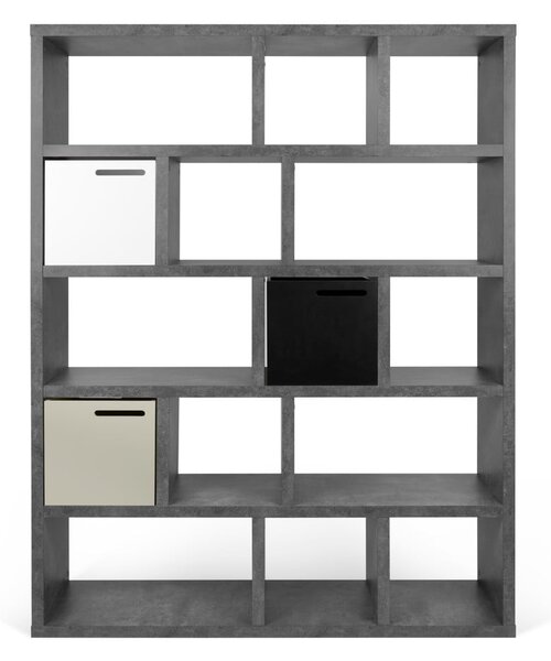 Szürke könyvespolc beton dekorral 150x198 cm Berlin – TemaHome