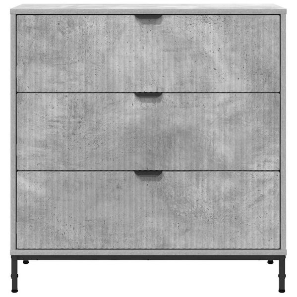 Széf fiókkal Beton szürke 79.5 x 33 x 82 cm Faanyag