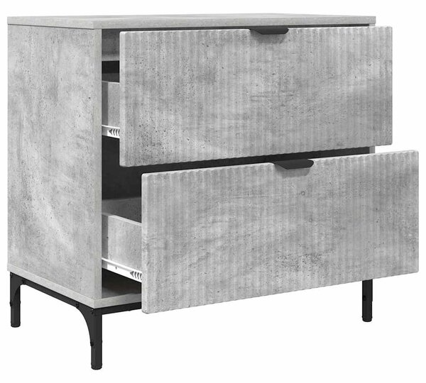 Éjjeli asztal Beton szürke 63.5 x 36 x 61 cm Szerelt fa