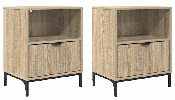 Éjjeliszekrény 2 db sonoma tölgy 49 x 36 x 61 cm Szerelt fa