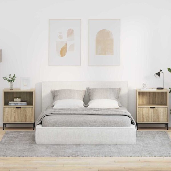 Éjjeliszekrény 2 db sonoma tölgy 49 x 36 x 61 cm Szerelt fa