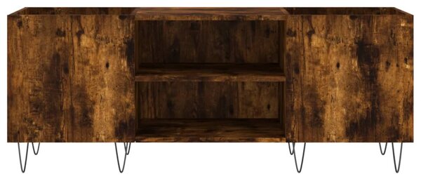 Füstös tölgy színű szerelt fa hanglemezszekrény 121x38x48 cm
