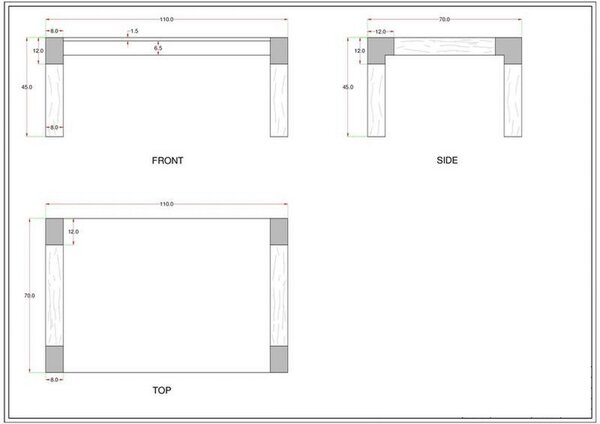 HOLAND Dohányzóasztal 110x70x45, lakkozott, mangó