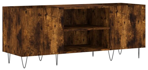 Füstös tölgy színű szerelt fa hanglemezszekrény 121x38x48 cm