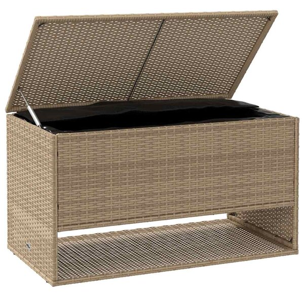 VidaXL bézs polyrattan kültéri párna doboz 100x55x55,5 cm