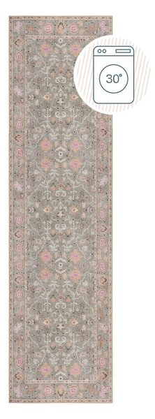 Világoszöld mosható futószőnyeg 60x230 cm Una Floral – Flair Rugs