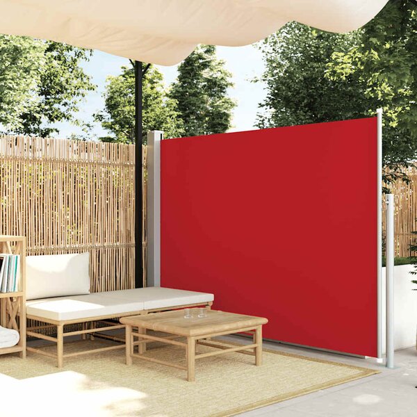 Piros behúzható oldalsó napellenző 160 x 500 cm