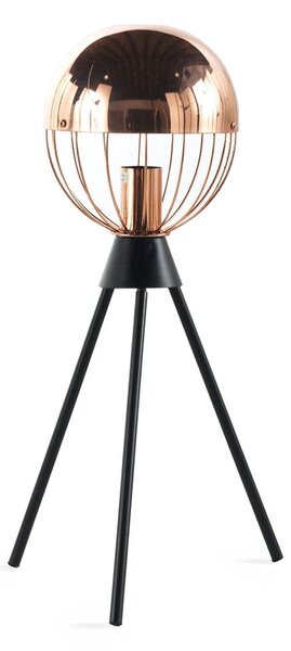 Accent fekete asztali lámpa rézszínű elemekkel - Geese
