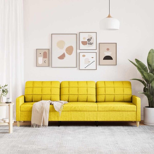 3 személyes világossárga szövet kanapé 210 cm
