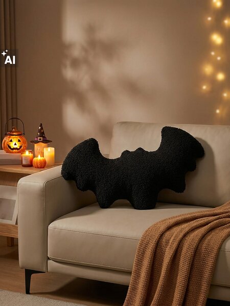 Sinsay - Denevér alakú halloweeni díszpárna - fekete