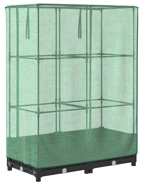 Rattan megjelenésű magaságyás melegháztakaróval 80x40x123 cm