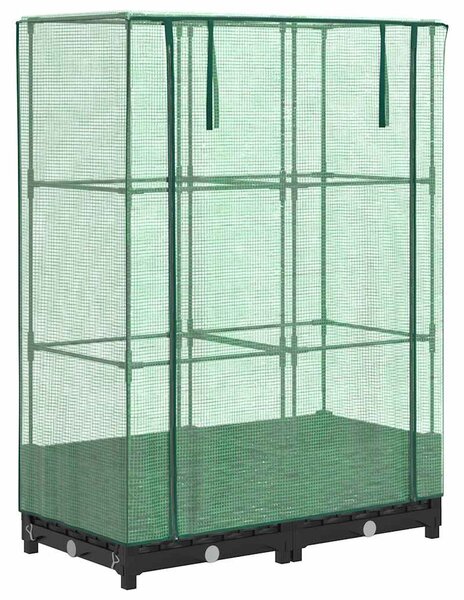 Rattan megjelenésű magaságyás melegháztakaróval 80x40x123 cm