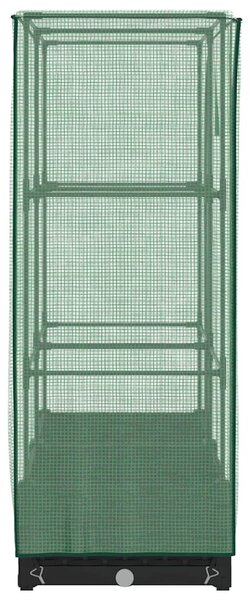 Rattan megjelenésű magaságyás melegháztakaróval 80x40x123 cm