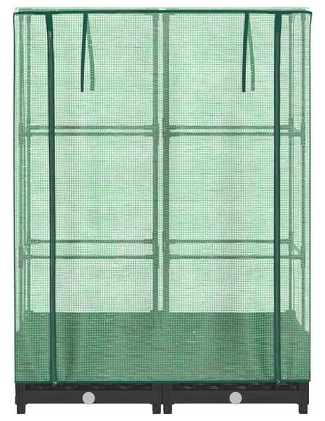 Rattan megjelenésű magaságyás melegháztakaróval 80x40x123 cm