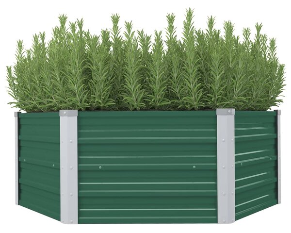 VidaXL zöld horganyzott acél kerti magaságyás 129 x 129 x 46 cm