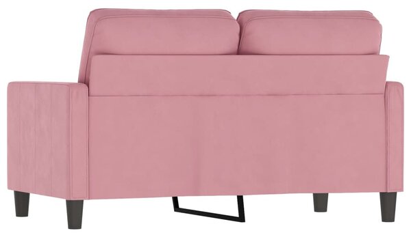 Kétszemélyes rózsaszín bársony kanapé 120 cm