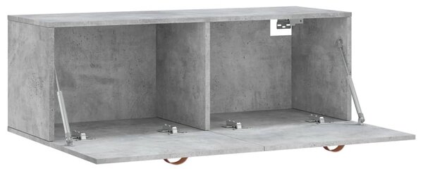 Betonszürke szerelt fa faliszekrény 100 x 36,5 x 35 cm
