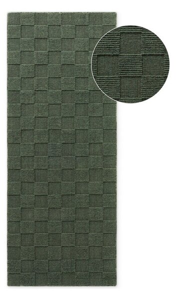 Sötétzöld kézi szövésű gyapjú futószőnyeg 80x200 cm Scala – Villeroy&Boch