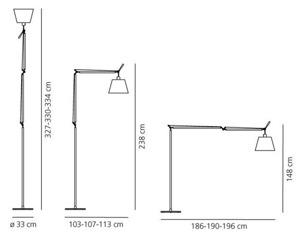 Állólámpa Artemide, dimmable, Fémes, Nappali, Alumínium