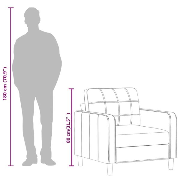 Szürke műbőr kanapészék 60 cm
