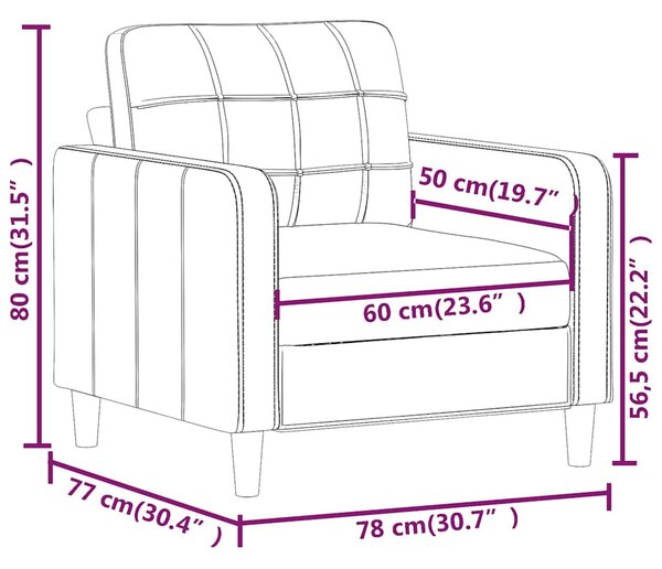 Szürke műbőr kanapészék 60 cm