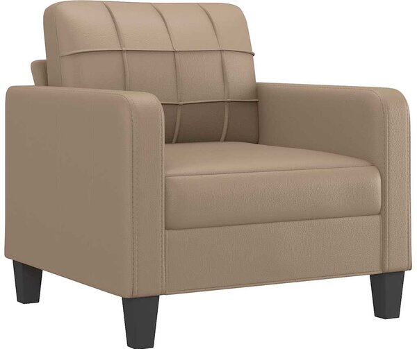 Kávészínű műbőr kanapéfotel 60 cm
