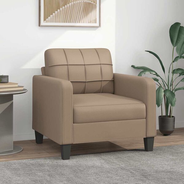 Kávészínű műbőr kanapéfotel 60 cm