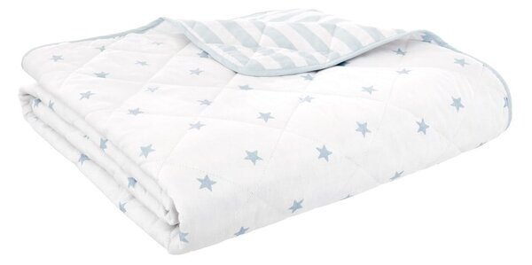 Fehér-kék pamut steppelt gyerek ágytakaró 135x190 cm Mini Star & Stripes – Bianca