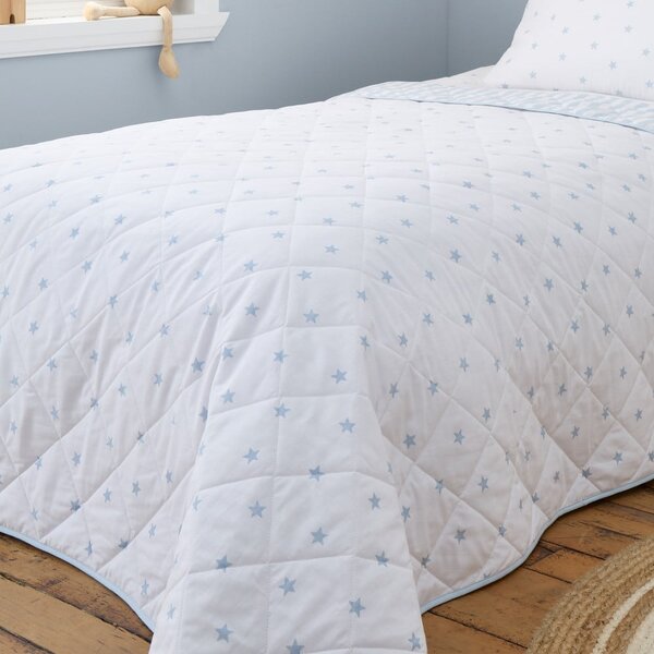 Fehér-kék pamut steppelt gyerek ágytakaró 135x190 cm Mini Star & Stripes – Bianca