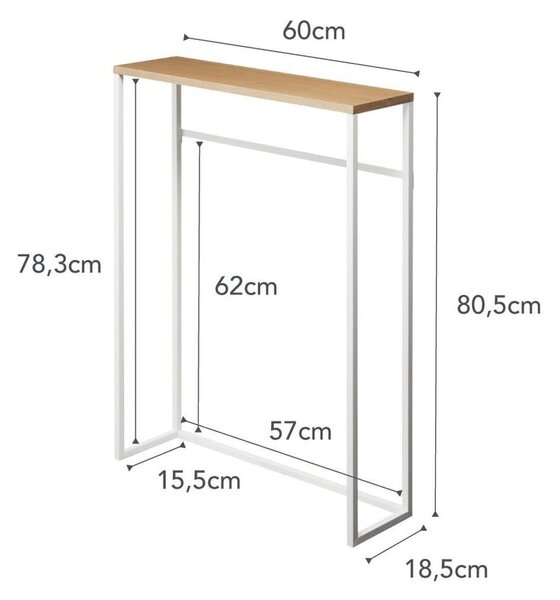 Fehér-világosbarna konzolasztal 18.5x60 cm Tower – YAMAZAKI