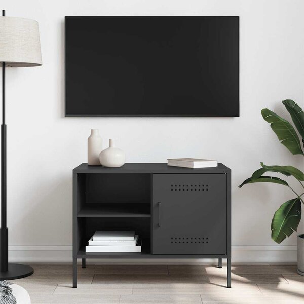 Fekete acél TV-szekrény 68 x 39 x 50,5 cm