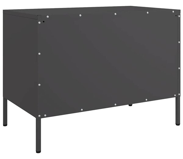 Fekete acél TV-szekrény 68 x 39 x 50,5 cm