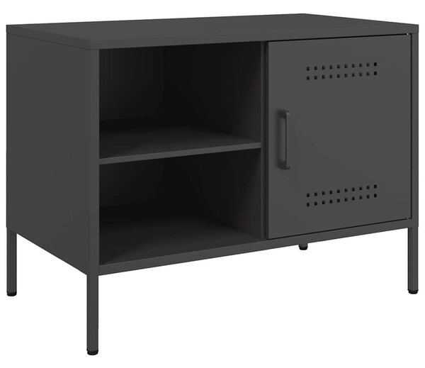 Fekete acél TV-szekrény 68 x 39 x 50,5 cm