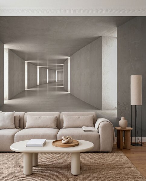 Fotótapéta Végtelen betonfolyosó fényárban úszik, Modern fotótapéta, u75401 - Muralas.hu