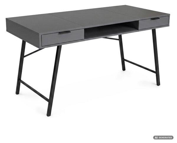 AKORD Furniture Factory Arden Számítógépes Íróasztal Forgácslap Grafit-Fekete Ipari Stílusú