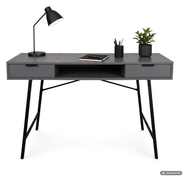 AKORD Furniture Factory Arden Számítógépes Íróasztal Forgácslap Grafit-Fekete Ipari Stílusú