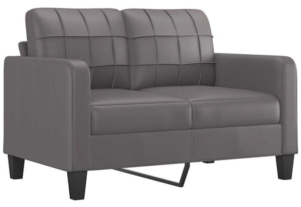 2 személyes szürke műbőr kanapé 120 cm