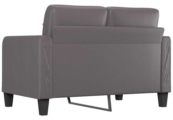 2 személyes szürke műbőr kanapé 120 cm