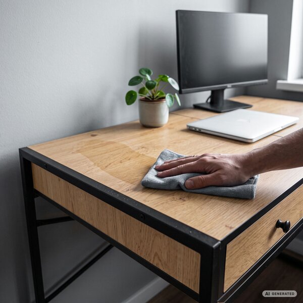 AKORD Furniture Factory ELONIS Ipari Számítógépasztal Tölgy Craft Fekete Lábakkal 2 Fiókkal
