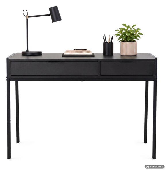 AKORD Furniture Factory Zentia Ipari Számítógépasztal Fekete 2 Fiókkal